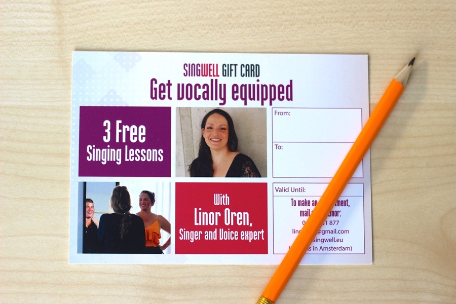 gift card singing lessons Gift card singing lessons