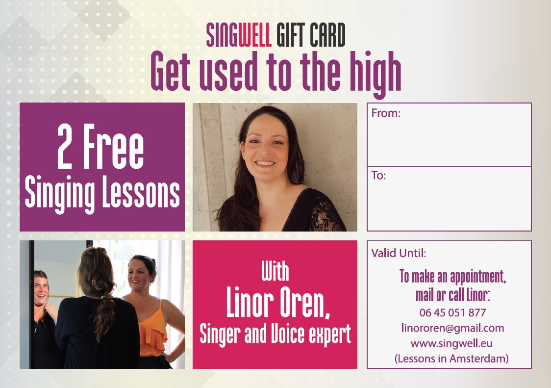 2 singing lessons – gift card